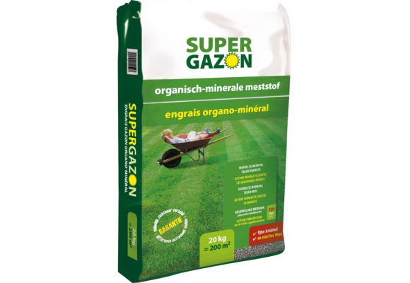 Super Gazon - Gazonmeststof tegen mos en onkruid  20 Kg.