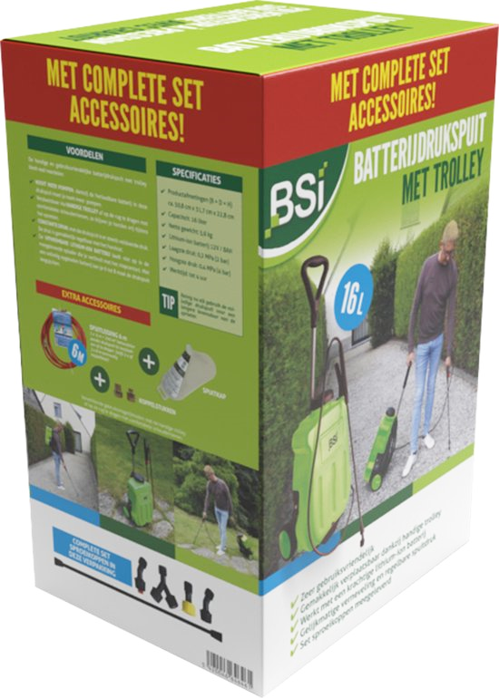 Elektrische Batterij Drukspuit 16 L. -  Voordeelpakket