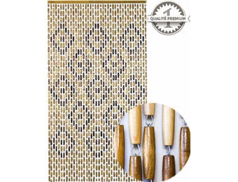 Luxe Houten Kralengordijn "PROVENCE"  100 x 220 cm