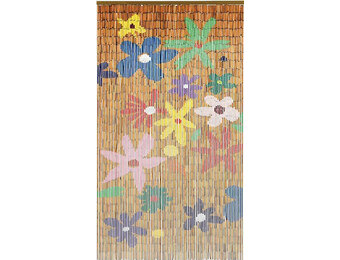 Bamboe vliegengordijn "FLOWER POWER"  90 x 200 cm