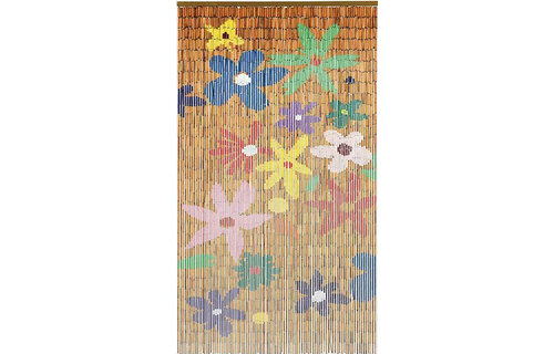 Bamboe vliegengordijn "FLOWER POWER"  90 x 200 cm