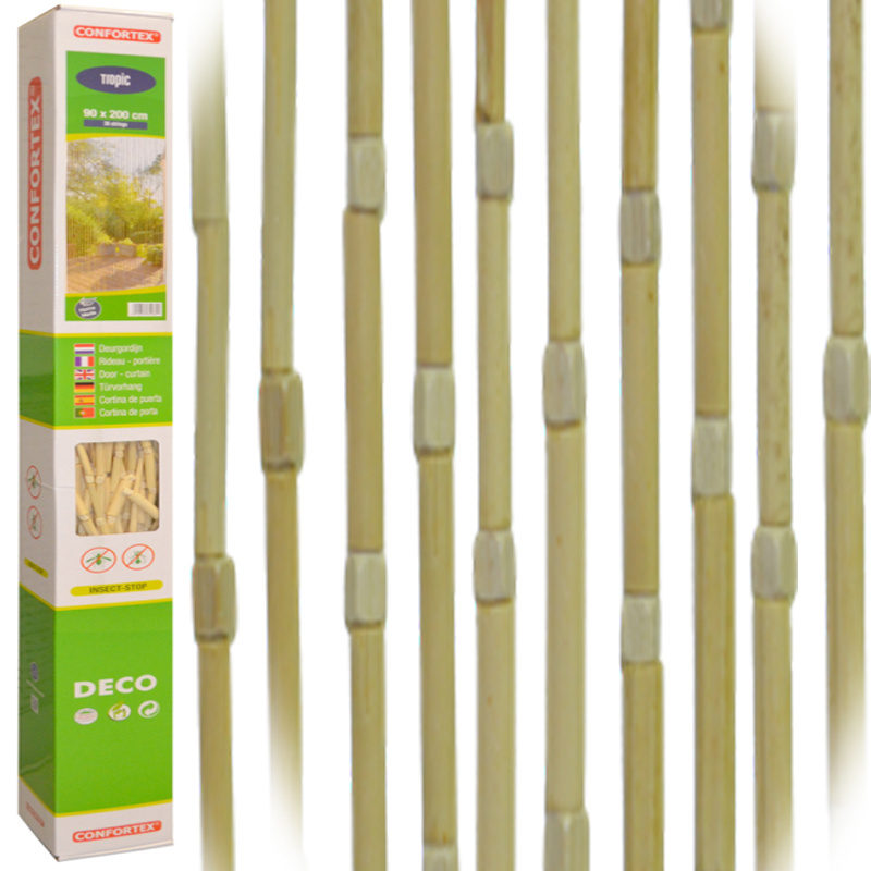 Vliegengordijn Bamboe 90 x 195 cm. "TROPIC" Vliegengordijn Bamboe 90 x 195 cm. "TROPIC"