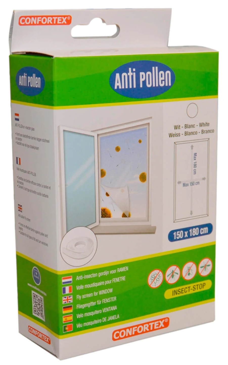 Vliegengaas Anti - Pollen 150x180cm Wit
