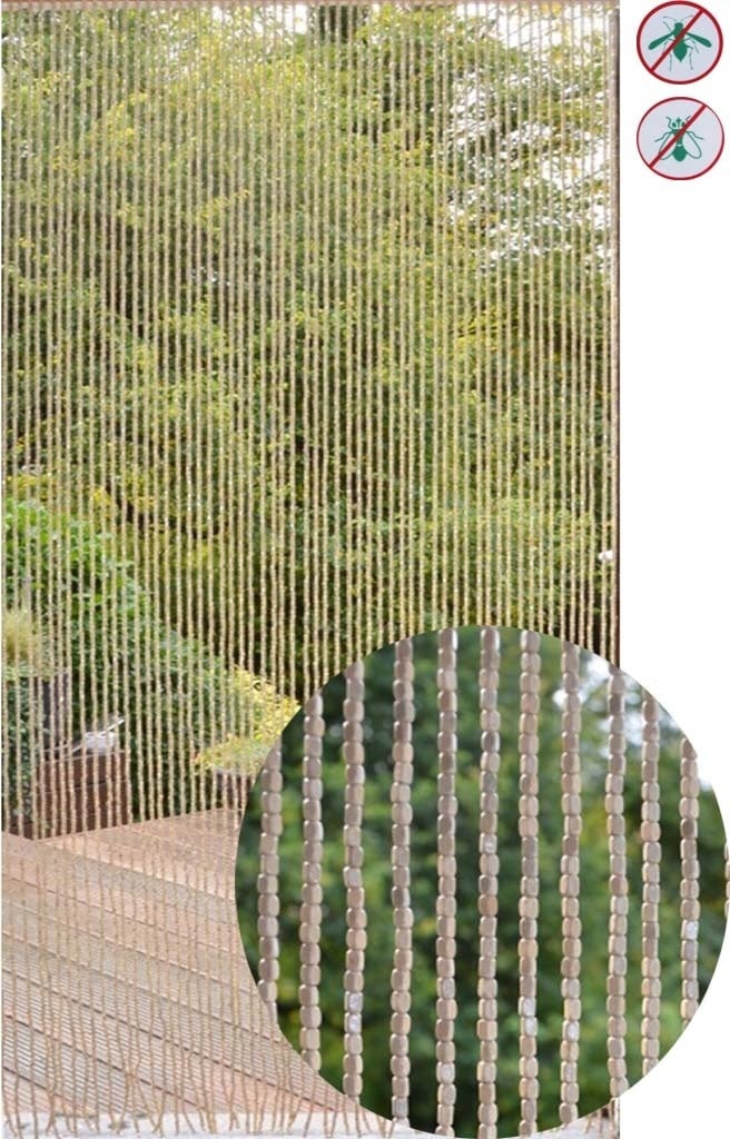 Deurgordijn Houtparels "Svelty" 90x220 cm.