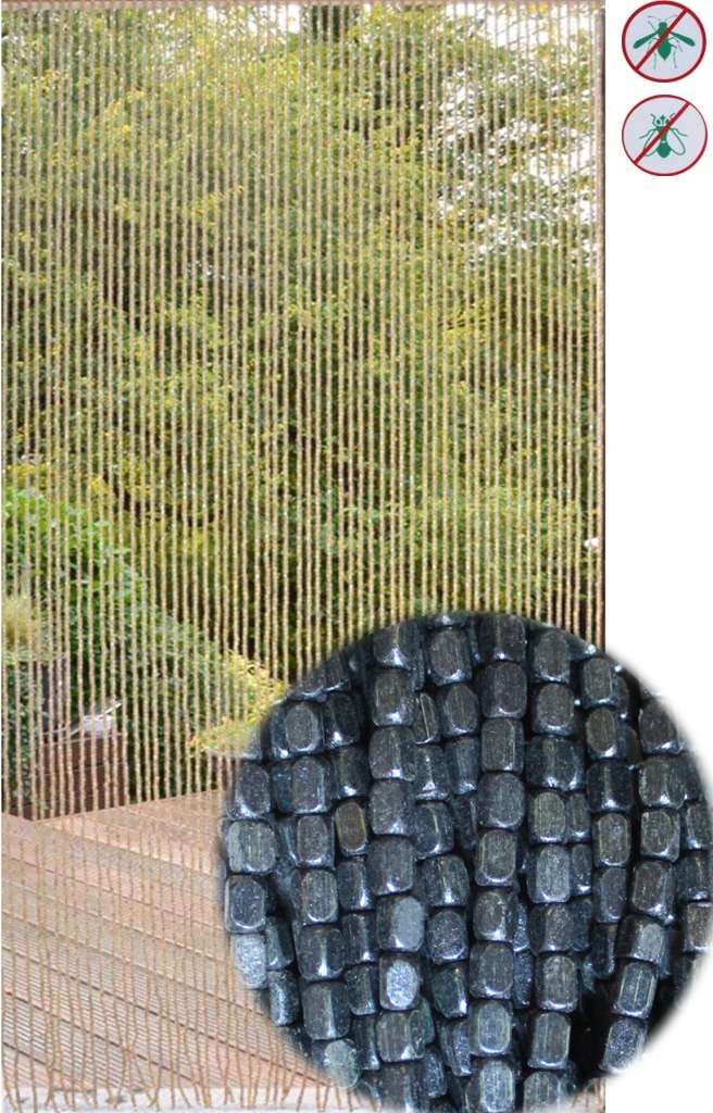 Deurgordijn Houtparels "Onyx" 90x220 cm.