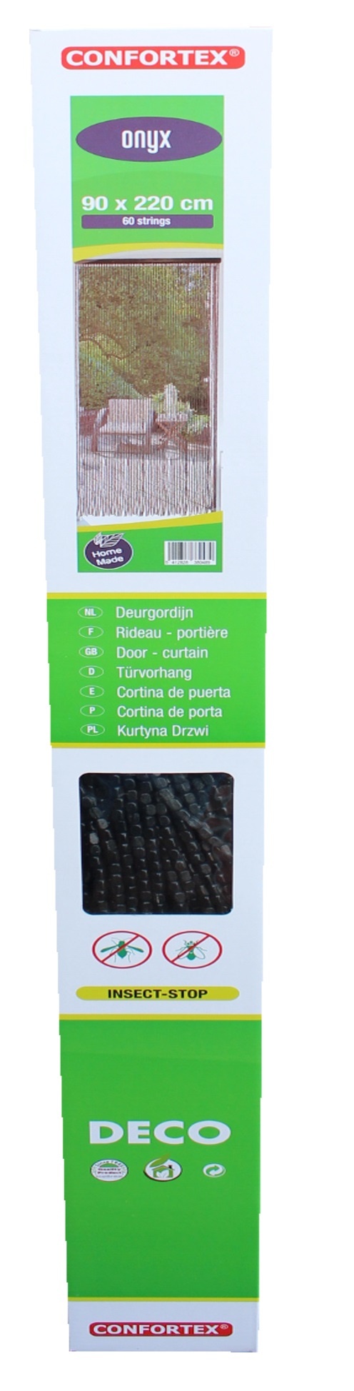 Deurgordijn Houtparels "Onyx" 90x220 cm.
