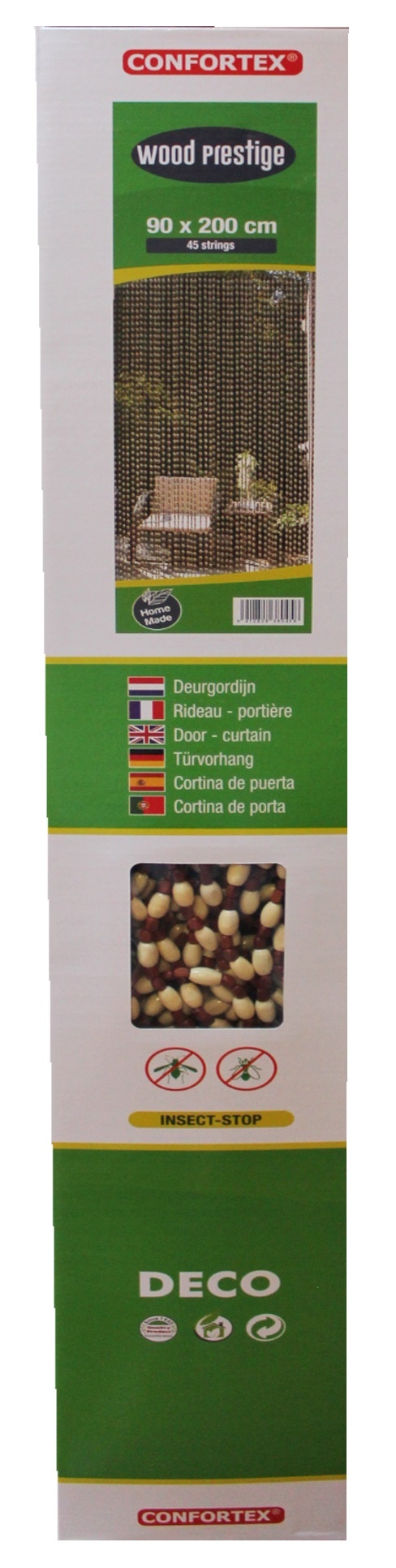 Deurgordijn Houtparels "Prestige" 90x200 cm.