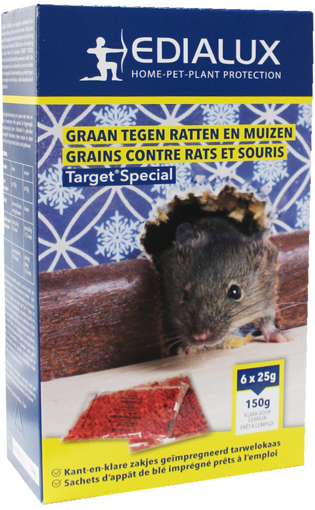 Muizen- en Rattengif  "Target Special"  150gr (6 x 25gr)