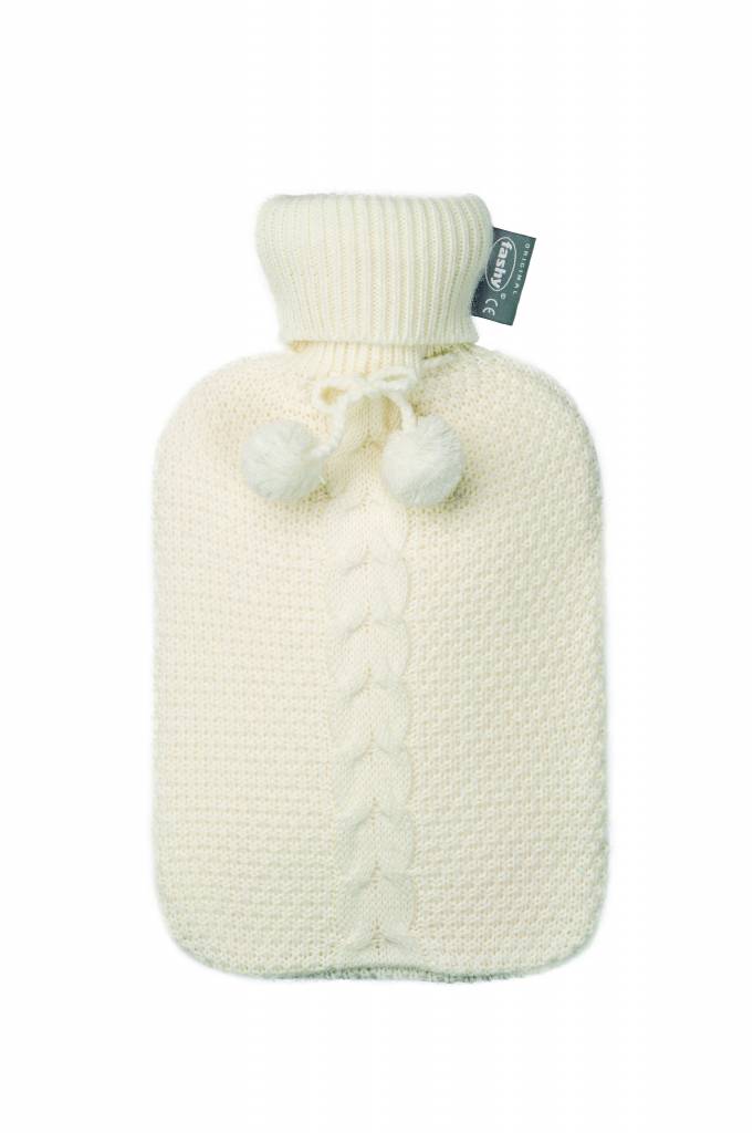 Warmwaterkruik gebreide overtrek wit 2 Liter