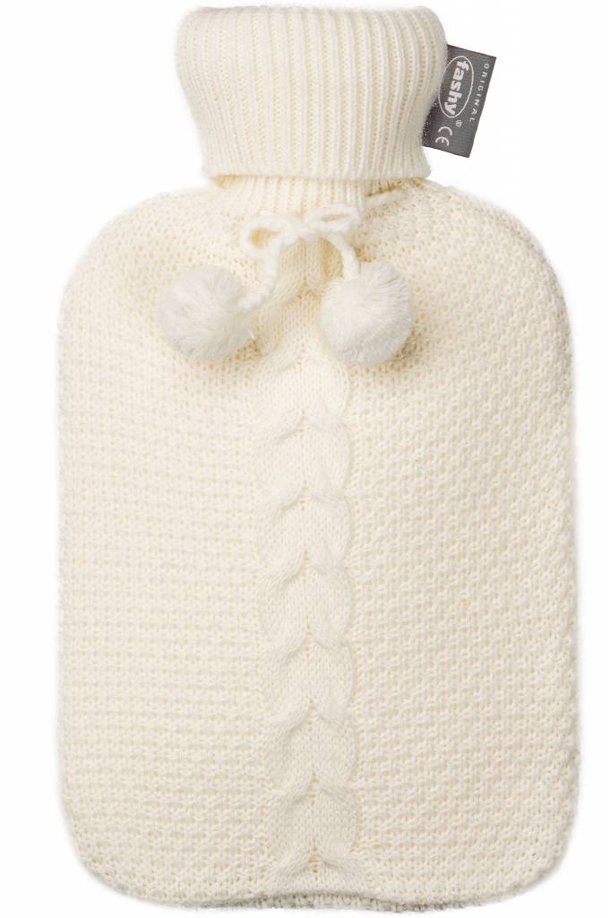 Warmwaterkruik gebreide overtrek wit 2 Liter