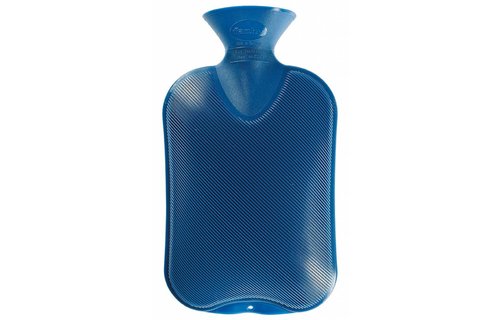 Warmwaterkruik geribd saffierblauw 2 Liter