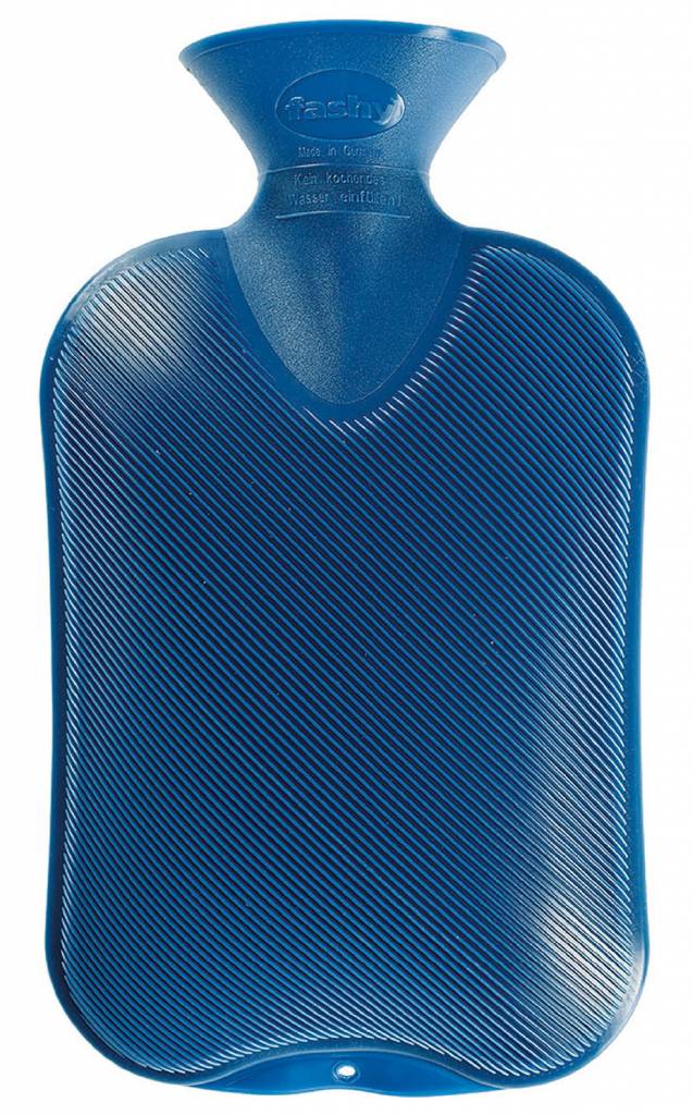 Warmwaterkruik geribd saffierblauw 2 Liter