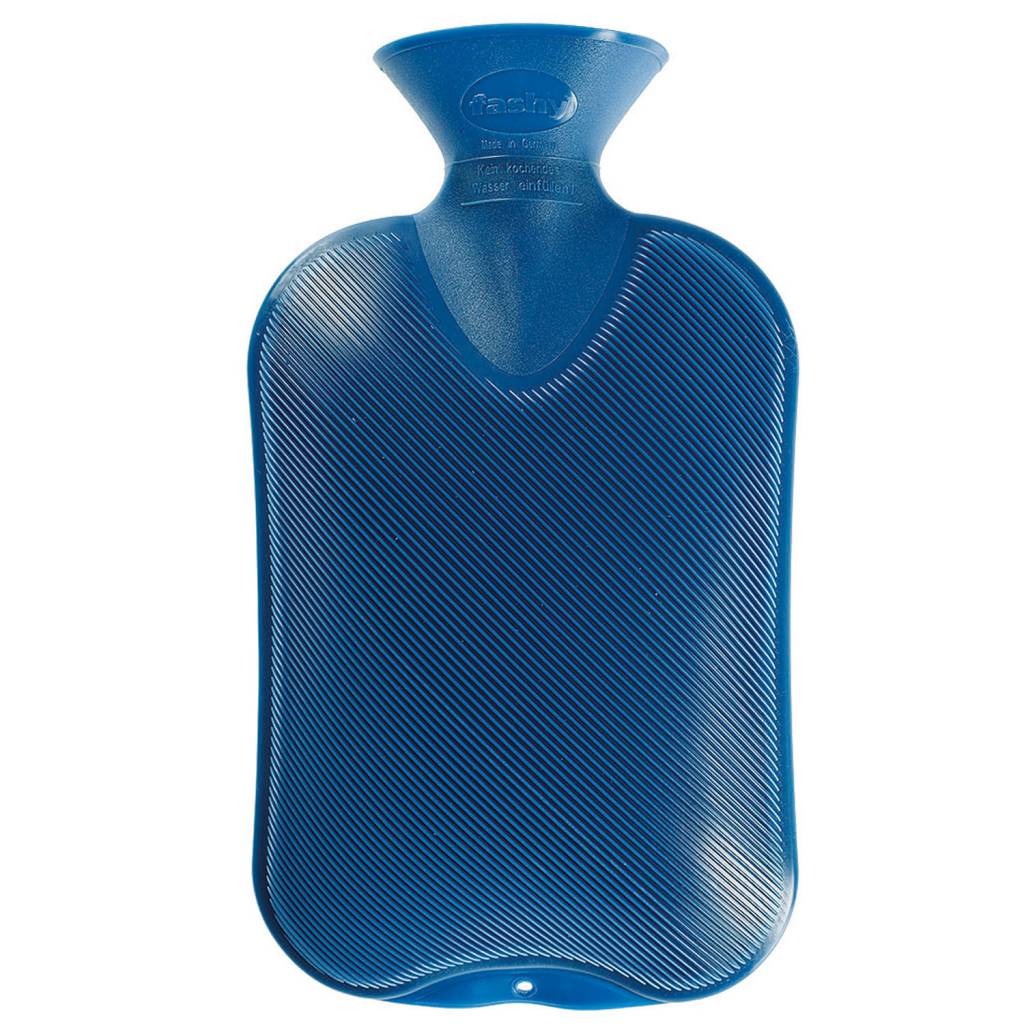 Warmwaterkruik geribd saffierblauw 2 Liter