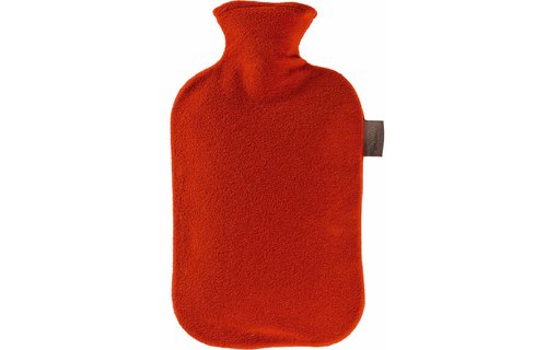 Warmwaterkruik 2 L. fleece hoes rood