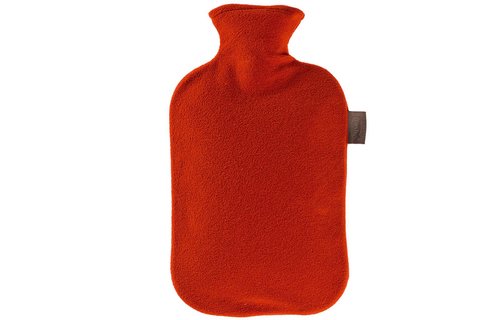 Warmwaterkruik 2 L. fleece hoes rood