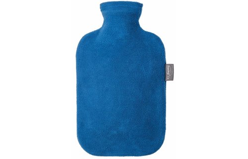 Warmwaterkruik 2 L. fleece hoes blauw