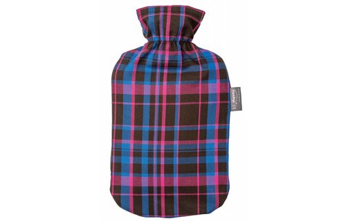 Warmwaterkruik 2 L. geruit rood