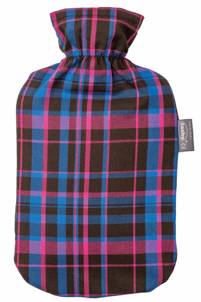 Warmwaterkruik 2 L. geruit rood