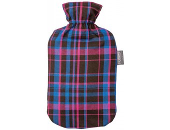 Warmwaterkruik 2 L. geruit rood