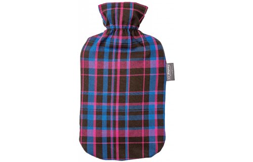 Warmwaterkruik 2 L. geruit rood