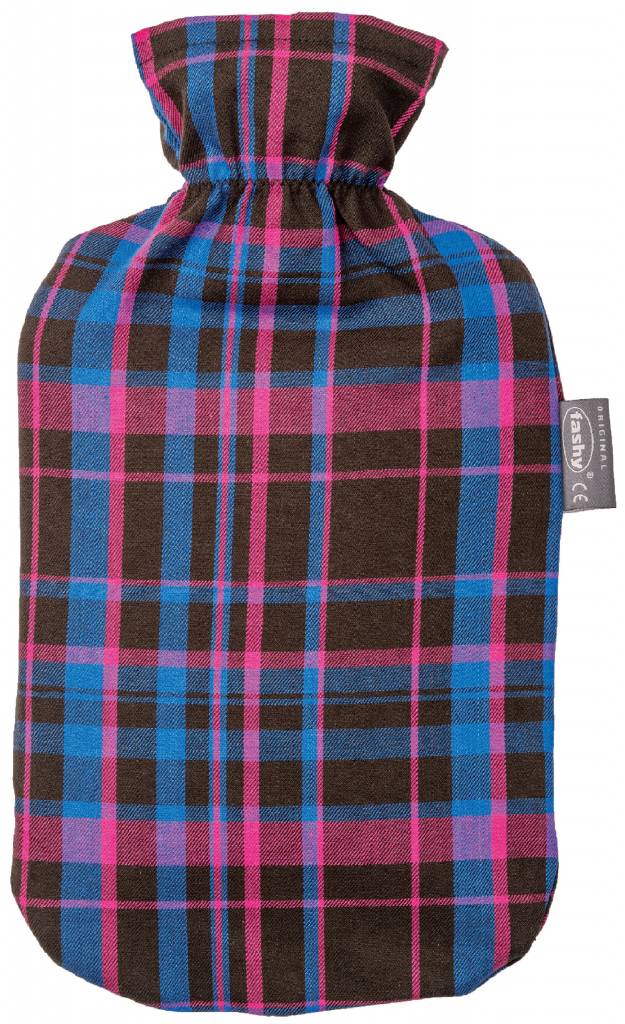 Warmwaterkruik 2 L. geruit rood