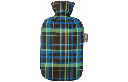 Warmwaterkruik 2 L. geruit groen