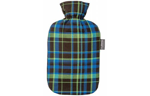 Warmwaterkruik 2 L. geruit groen