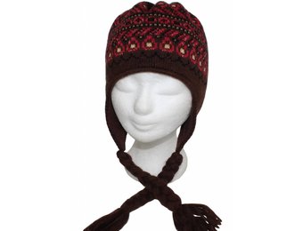 Gebreide Skimuts Loman Bruin/rood