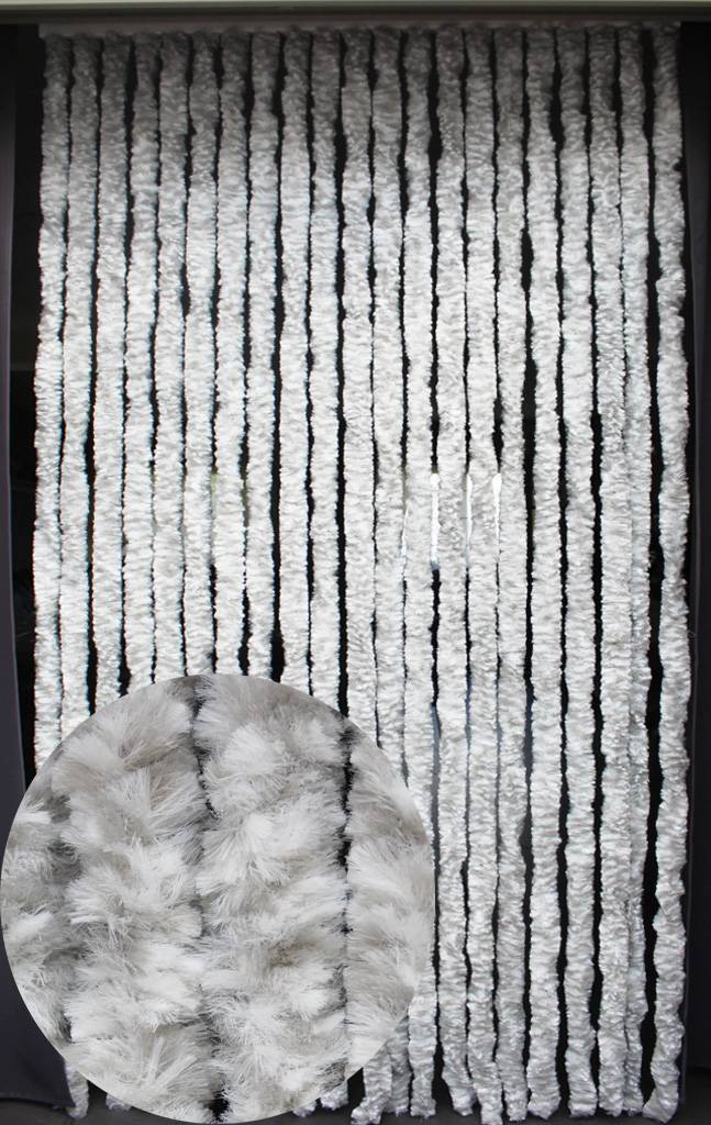 Vliegengordijn kattenstaart 100x220 cm Wit / Grijs mix
