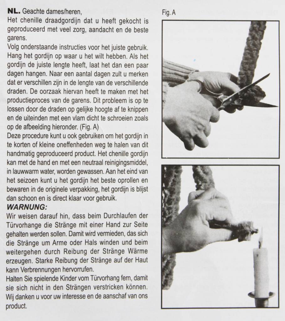 Vliegengordijn kattenstaart 100x220 cm Wit / Grijs mix