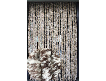 Vliegengordijn kattenstaart 90x220 cm Wit/Bruin Mix