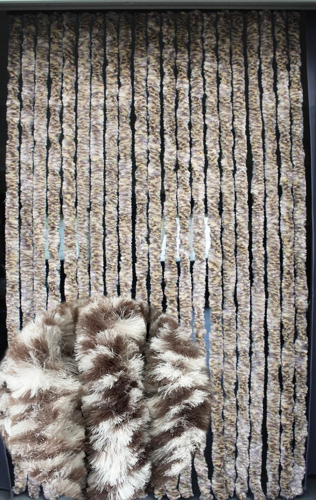 Vliegengordijn kattenstaart 100x220 cm Wit/Bruin Mix