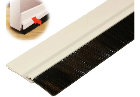 Zelfklevende deurstrip met borstel 1 m.  / 4,8 cm  wit