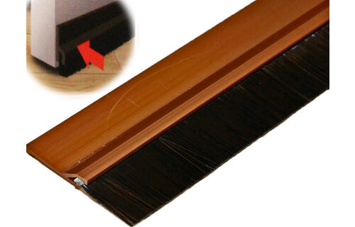 Zelfklevende deurstrip met borstel 1 m.  / 4,8 cm  bruin Zelfklevende deurstrip met borstel 1 m.  / 4,8 cm  bruin