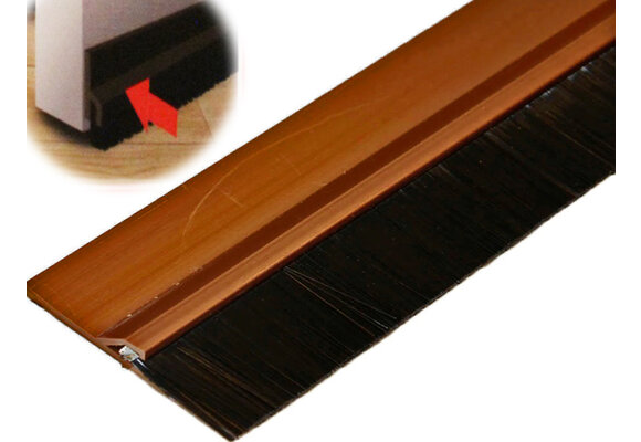 Zelfklevende deurstrip met borstel 1 m.  / 4,8 cm  bruin