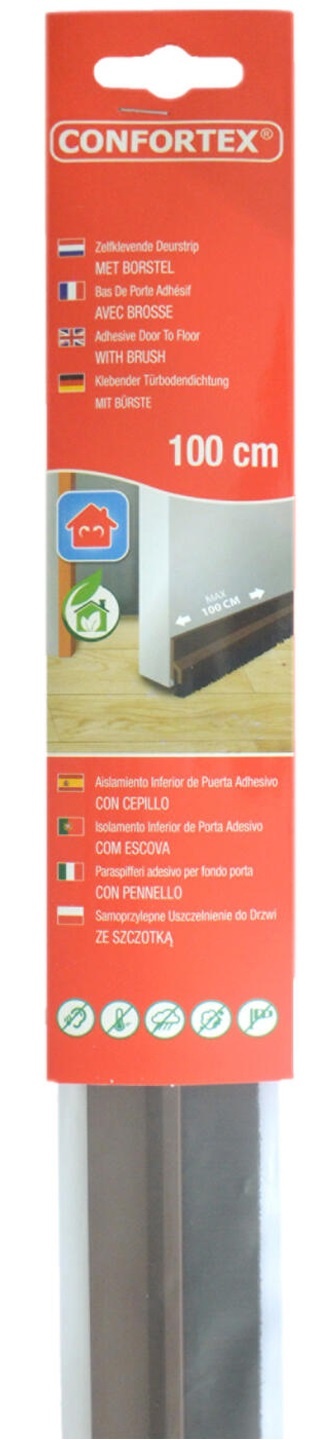 Zelfklevende deurstrip met borstel 1 m.  / 4,8 cm  bruin Zelfklevende deurstrip met borstel 1 m.  / 4,8 cm  bruin