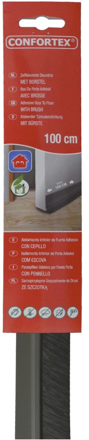 Zelfklevende deurstrip met borstel 1 m.  / 4,8 cm  grijs Zelfklevende deurstrip met borstel 1 m.  / 4,8 cm  grijs
