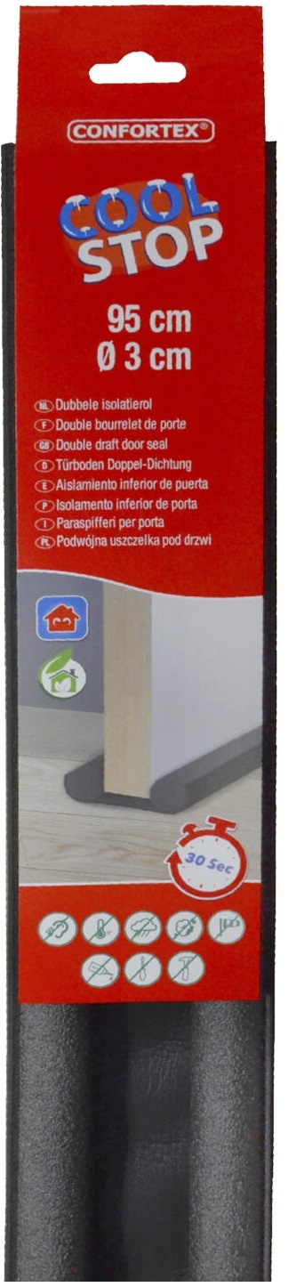Cool Stop dubbele deur tochtstrip 95cm  x 10cm  - zwart