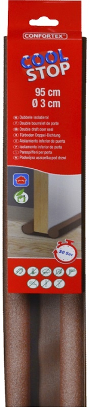 Cool Stop dubbele deur tochtstrip 95cm  x 10cm  - bruin