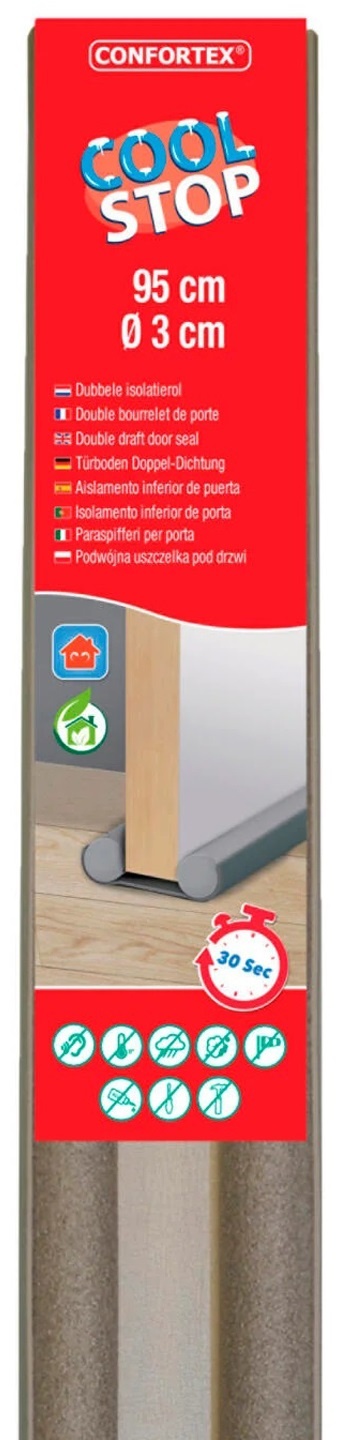 Cool Stop dubbele deur tochtstrip 95cm  x 10cm  - grijs