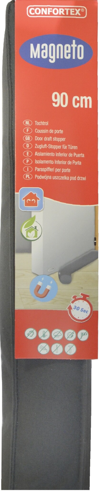 Magnetische Tochtrol -  90 cm.   antraciet Magnetische Tochtrol -  90 cm.   antraciet