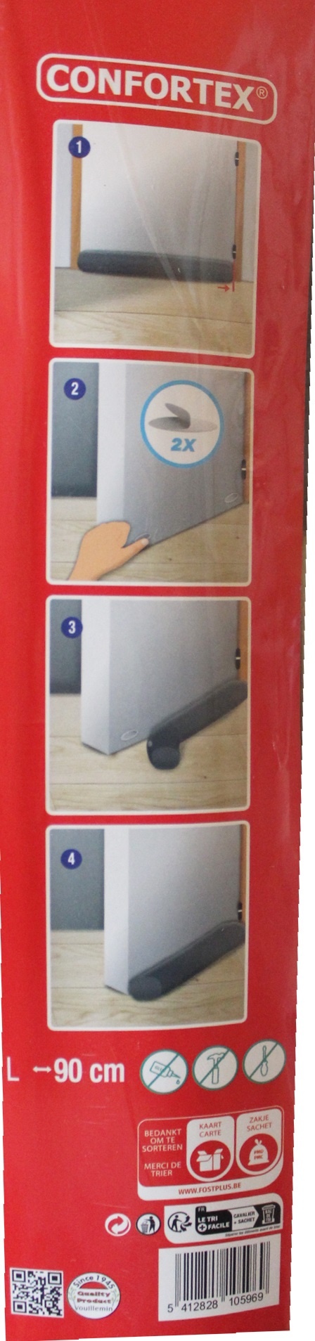 Magnetische Tochtrol -  90 cm.   antraciet Magnetische Tochtrol -  90 cm.   antraciet