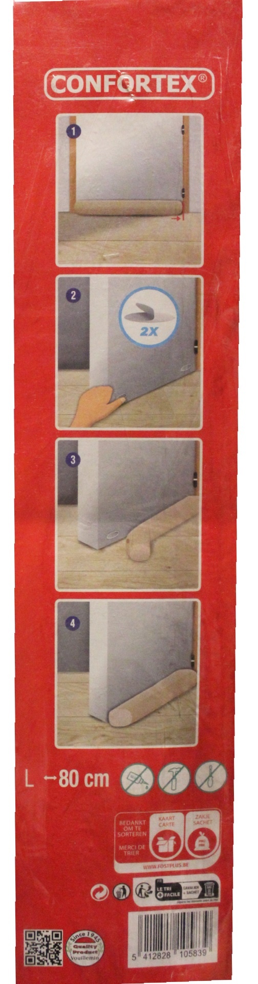 Magnetische Tochtrol - 80 cm. Beige/Taupe Magnetische Tochtrol - 80 cm. Beige/Taupe