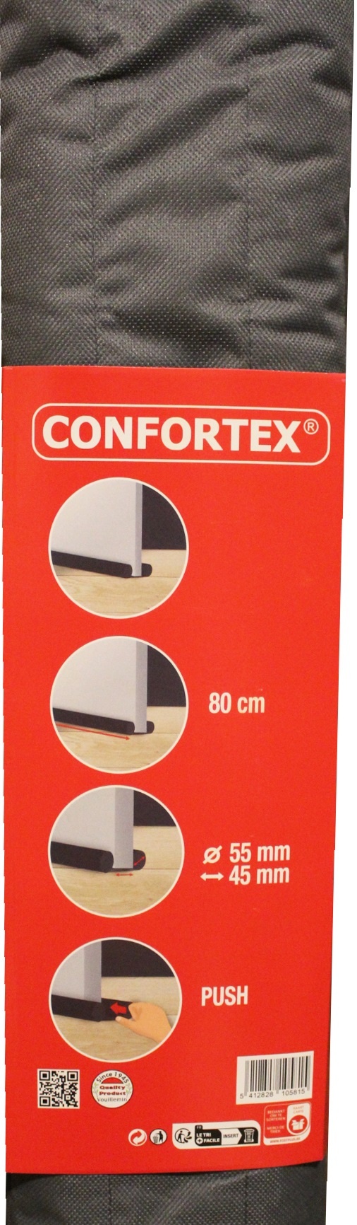 Plushy dubbele deur tochtstopper 80cm - Antraciet