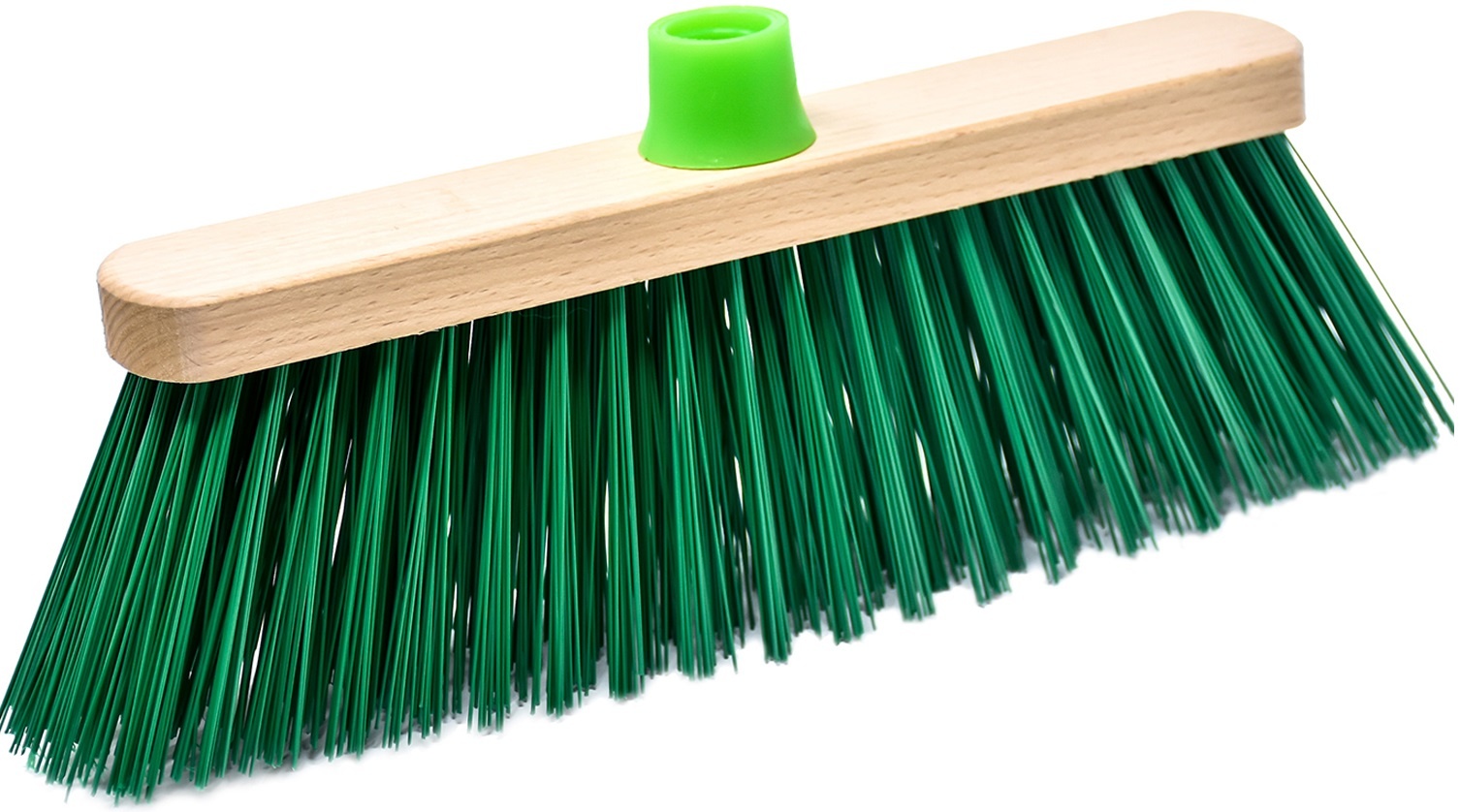 Straatbezem hout 35 cm  met steelhouder