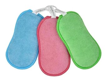 Microvezel huishoudspons 17 x 10 cm. - 3 stuks