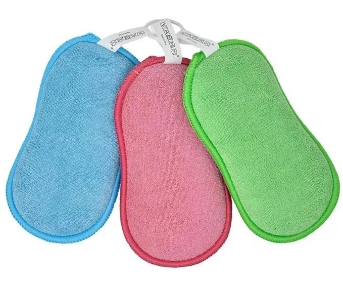 Microvezel huishoudspons 17 x 10 cm. - 3 stuks Microvezel huishoudspons 17 x 10 cm. - 3 stuks