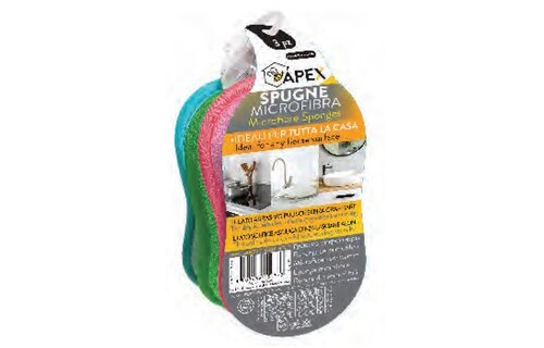 Microvezel huishoudspons 17 x 10 cm. - 3 stuks Microvezel huishoudspons 17 x 10 cm. - 3 stuks