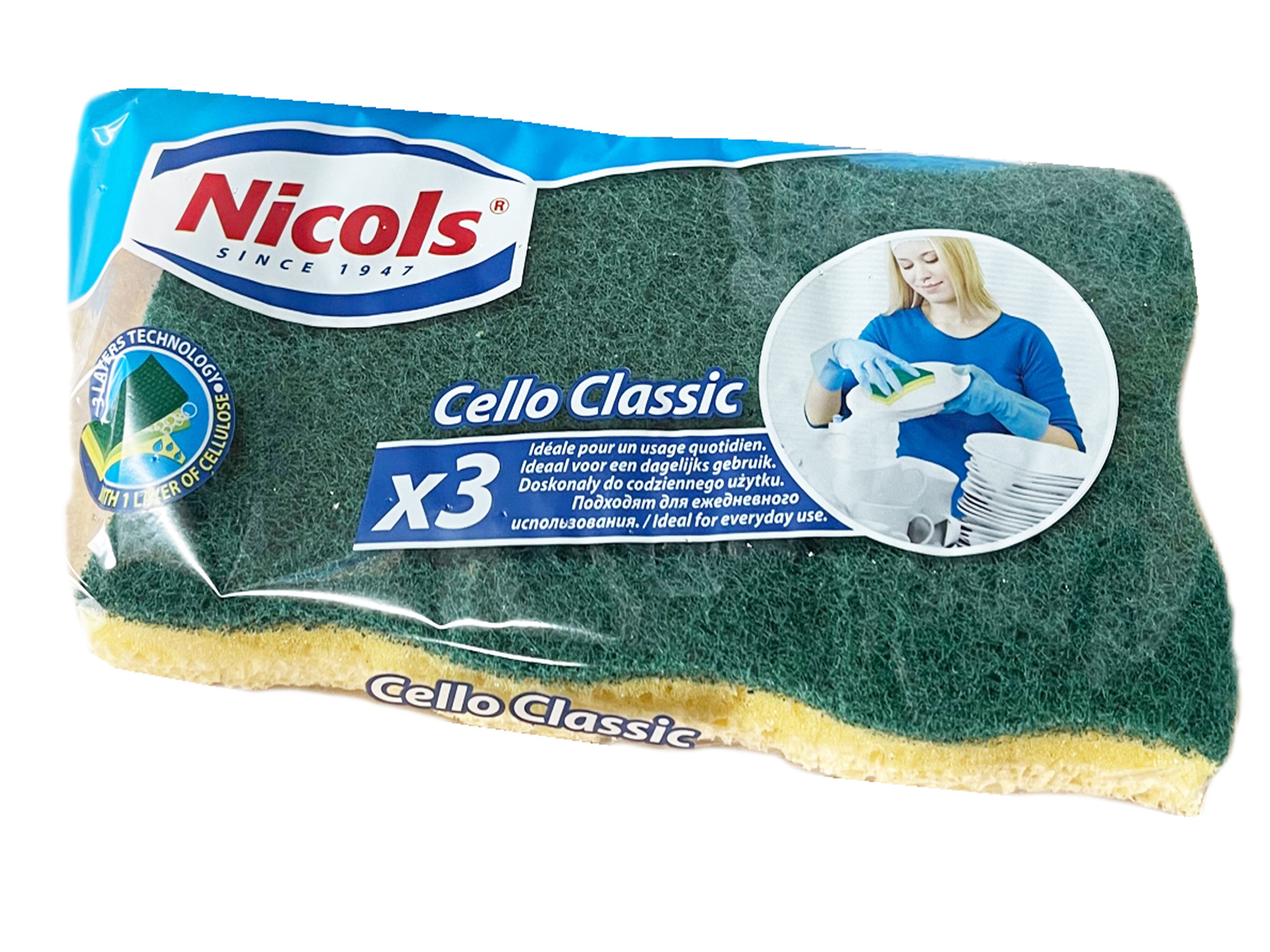 Schuurspons 3-laags - Cello Classic , 3 st. Schuurspons 3-laags - Cello Classic , 3 st.