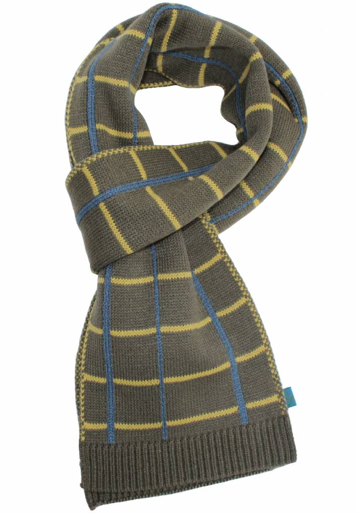 Sjaal gestreept Kaki/blauw/oker Sjaal gestreept Kaki/blauw/oker